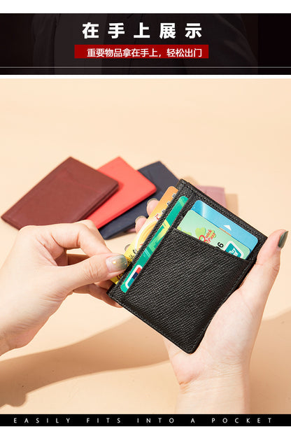 メンズカードバッグ 牛皮 薄型 シンプル カード入れRFID男性用カードクリップ