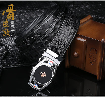 Men's Belt Crocodile Skin Genuine Leather Automatic Buckle Fashion Casual High Quality Men Belt 