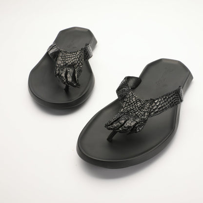 Crocodile Skin Claw Genuine Leather Slip Flop Summer Fashion Outdoor Anti-Slip Men's Slippers Men Sandals 