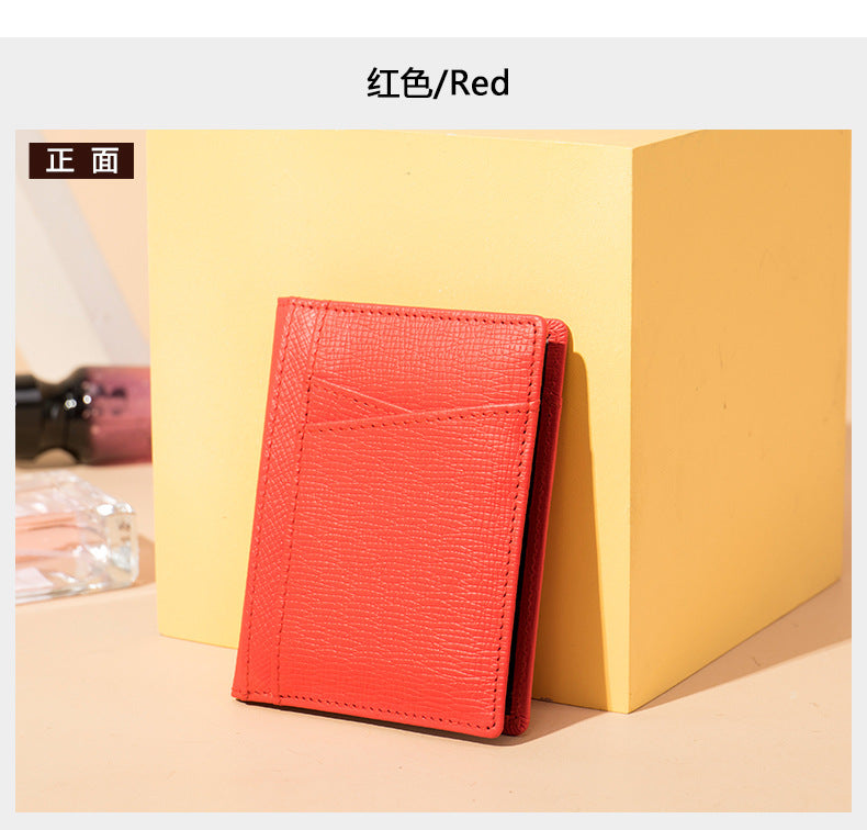 メンズカードバッグ 牛皮 薄型 シンプル カード入れRFID男性用カードクリップ