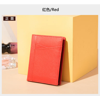 メンズカードバッグ 牛皮 薄型 シンプル カード入れRFID男性用カードクリップ