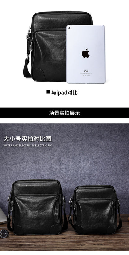 メンズショルダーバッグ 牛皮本革製 ビジネスカジュアル ファッション 大容量斜めがけバッグ