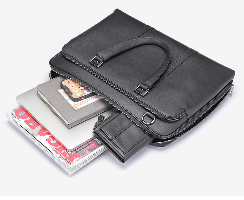 Men's Handbag Briefcase Genuine Cowhide Leather Business Lawyer Computer Bag Casual Fashion Handbag for Men 
