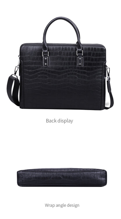 Men's Handbag Fashion Shoulder Bag Genuine Cowhide Leather Computer Bag Business Large Capacity Crossbody Briefcase 