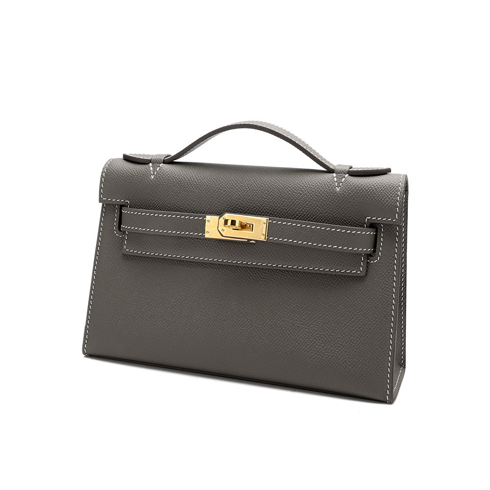 レディース ハンドバッグ 牛革ぎゅうかわ  手のひらのすじ 口金 kellyバッグ  ファッション