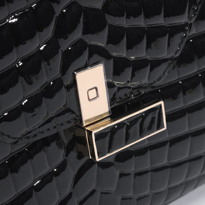 ワニ柄 レザートートバッグ亮面高級感ハンドバッグショルダーバッグ2wayバッグ女性