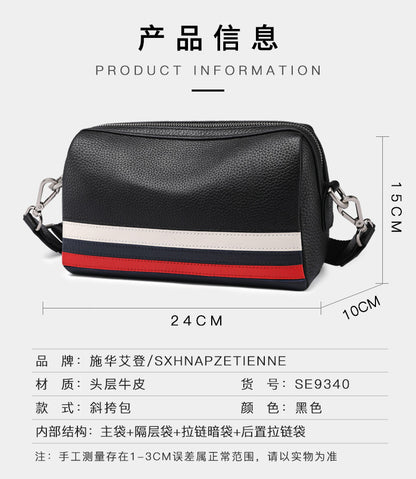 メンズショルダーバッグ 牛皮 本革製 大容量ビジネス カジュアル ファッション斜めがけバッグ