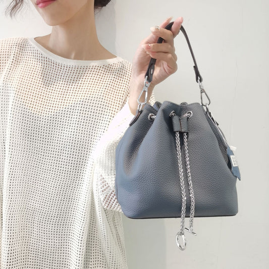 牛革カジュアルバケツバッグ本革レディースバッグバンド本ショルダーバッグスショルダーバッグ