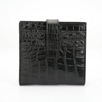 Siamese Crocodile Skin Wallet Men's Short Wallet Genuine Leather Small Lightweight Multifunctional Card Bag Wallet 