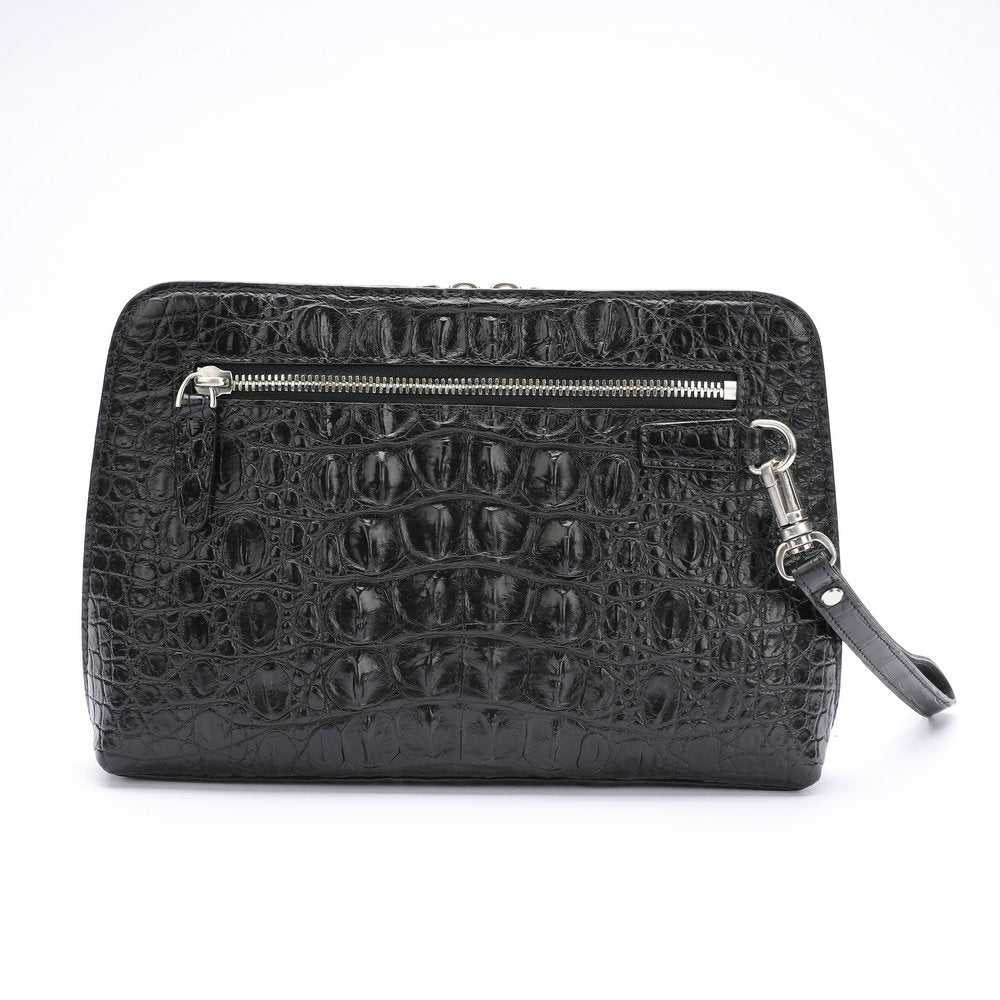 ワニ骨の皮 メンズハンドバッグ 本革 ビジネス カジュアル メンズバッグ