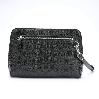 ワニ骨の皮 メンズハンドバッグ 本革 ビジネス カジュアル メンズバッグ