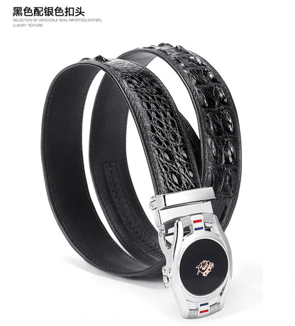Men's Belt Crocodile Skin Genuine Leather Automatic Buckle Fashion Casual High Quality Men Belt 