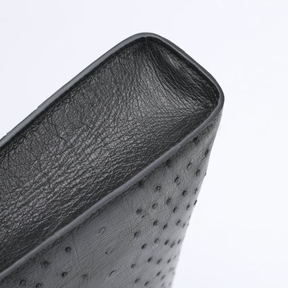 新型ダチョウの皮本革メンズハンドバッグビジネス カジュアル高品質メンズバッグ