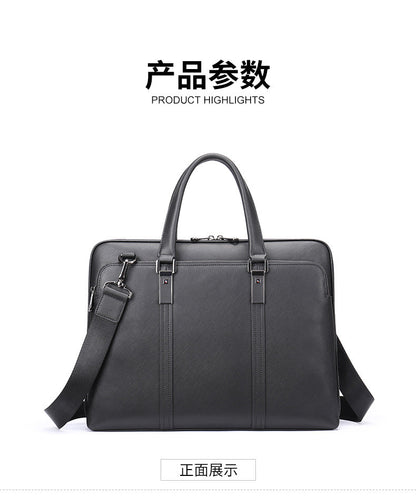 Men's Handbag Briefcase Genuine Cowhide Leather Business Lawyer Computer Bag Casual Fashion Handbag for Men 
