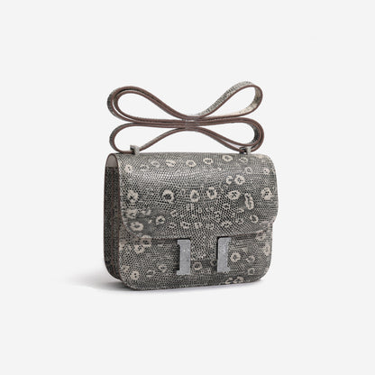 シャムワニ皮トカゲ柄高級感本革レディースバッグラインストーンバックル脇バッグ斜めがけバッグ