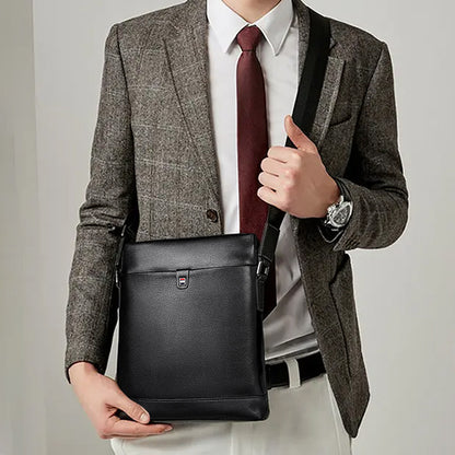 メンズショルダーバッグ 牛皮本革製 大容量 カジュアル男性用バッグ