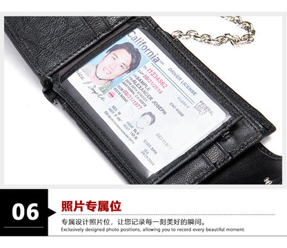 メンズ短財布 牛皮本革製 レトロ 多機能男性用ウォレット