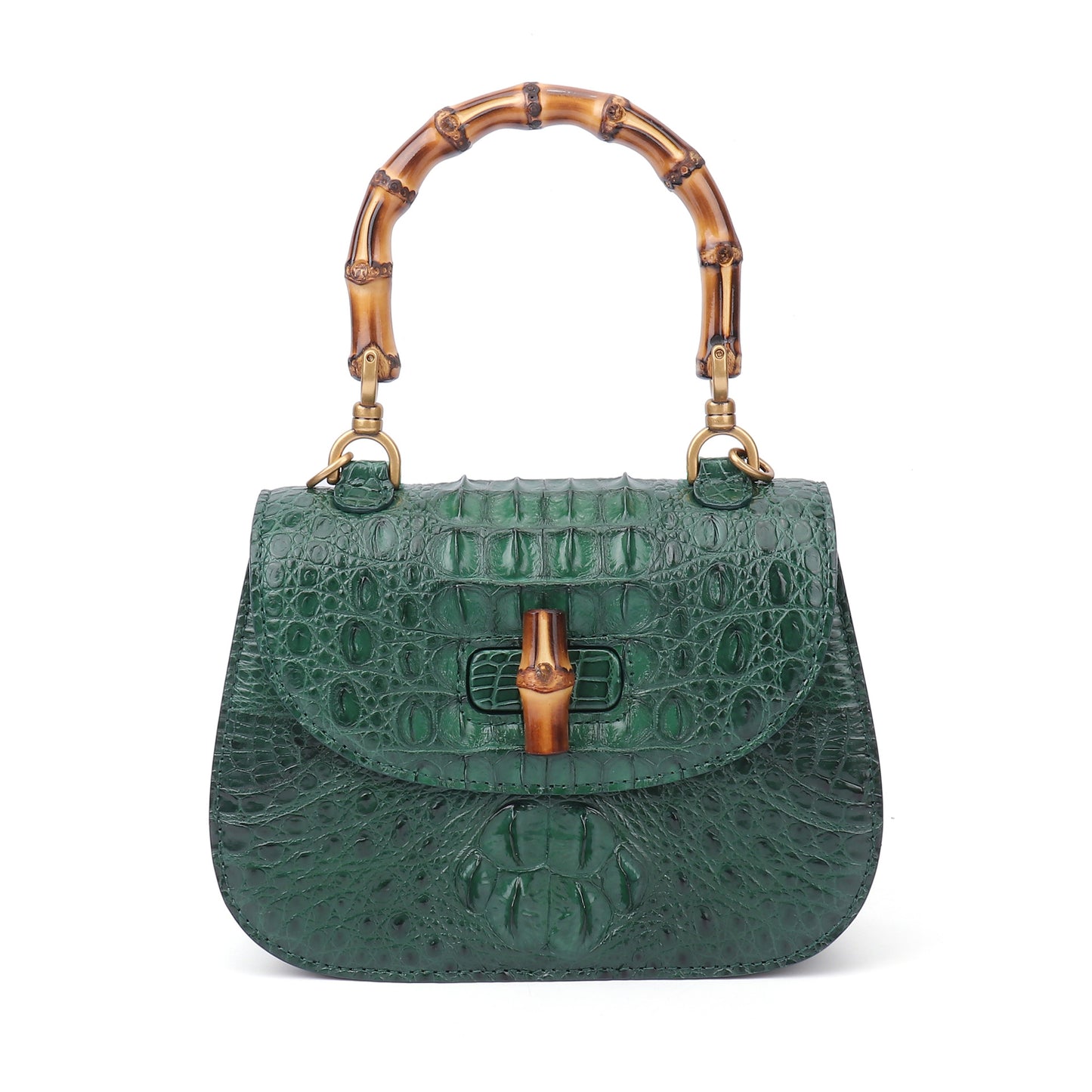 クロコダイル革の女性バッグカジュアルトレンド竹節バッグショルダーバッグハンドバッグ高品質