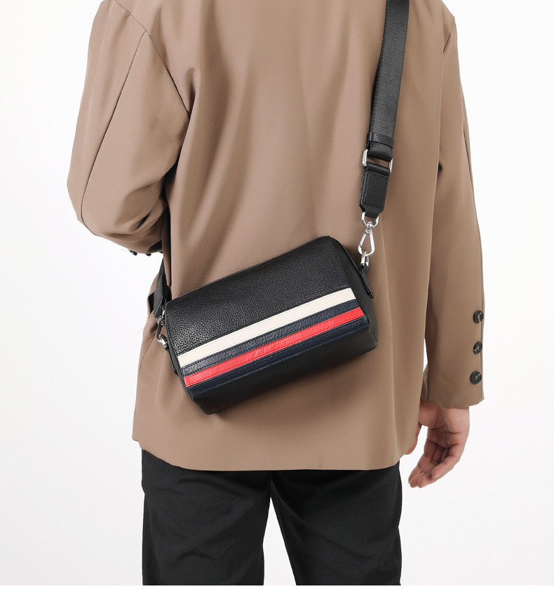 メンズショルダーバッグ 牛皮 本革製 大容量ビジネス カジュアル ファッション斜めがけバッグ