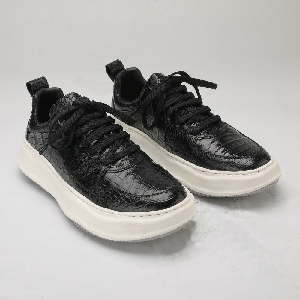 ワニ腹の皮メンズ靴本革革靴	ファッションスポーツカジュアルシューズ