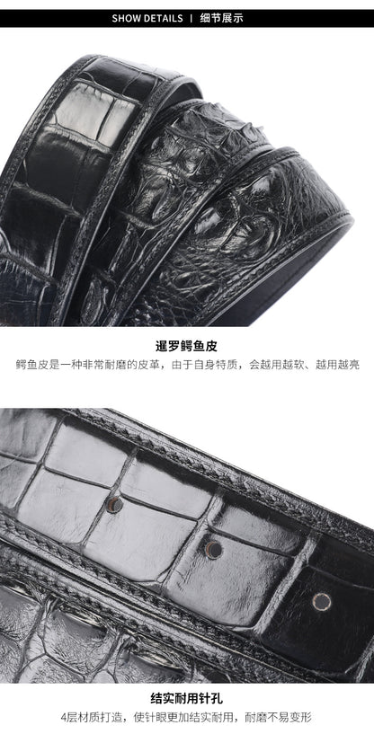 新型メンズベルトワニの皮 本革製つなぎ合わせなしファッションカジュアル男性ベルト