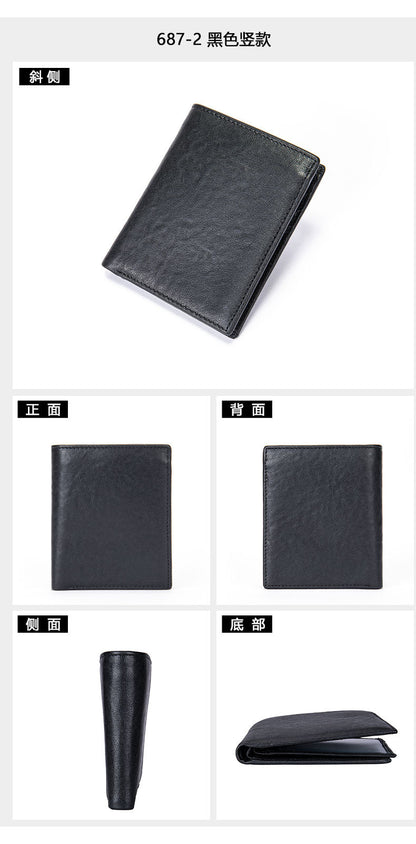 メンズ長財布 なめし 皮高品質小銭入れ誕生日プレゼント贈り物男性用ウォレット