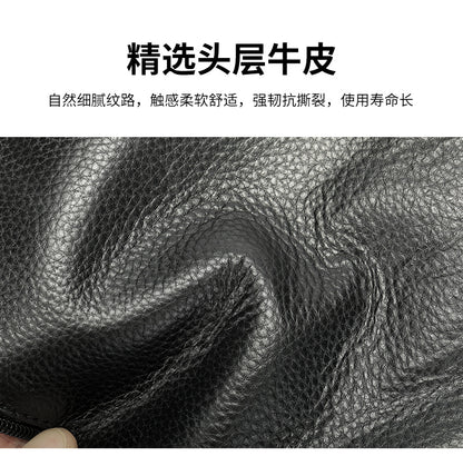 メンズバストバッグ牛皮本革製户外多機能ファッションカジュアルスポーツ男性バッグ