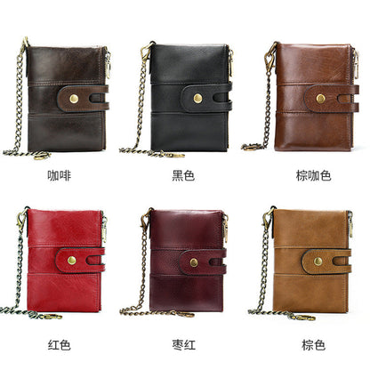 メンズ短財布 牛皮本革製 レトロ RFID盗難防止 カードバッグ