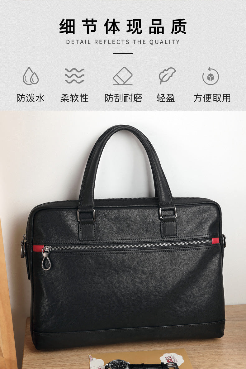 メンズブリーフケース ハンドバッグ 牛皮本革製 ビジネス カジュアル斜めがけバッグ