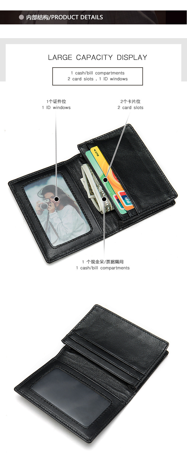 メンズ短財布羊皮韩国ファッション小銭入れカード入れ多機能男性用ウォレット