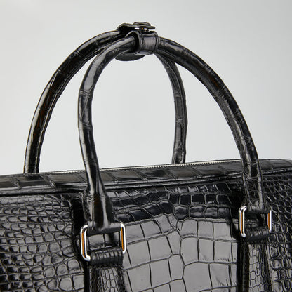 シャム鰐皮 本革メンズブリーフケース ハンドバッグ カジュアル 出張 通勤 ビジネスバッグ オフィスバッグ  ファイルバッグ 手提げかばん