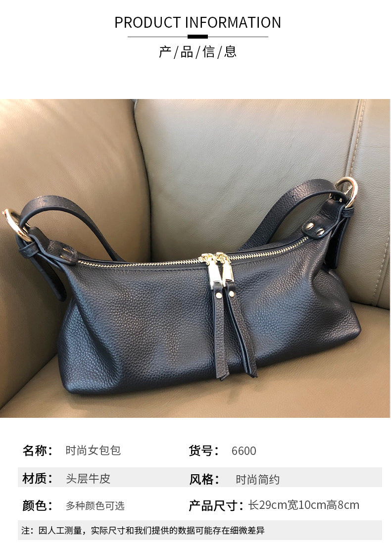 牛革バッグ脇バッグレトロショルダーバッグ女性流行斜めショルダーバッグファッション