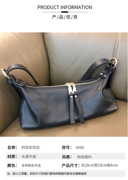 牛革バッグ脇バッグレトロショルダーバッグ女性流行斜めショルダーバッグファッション