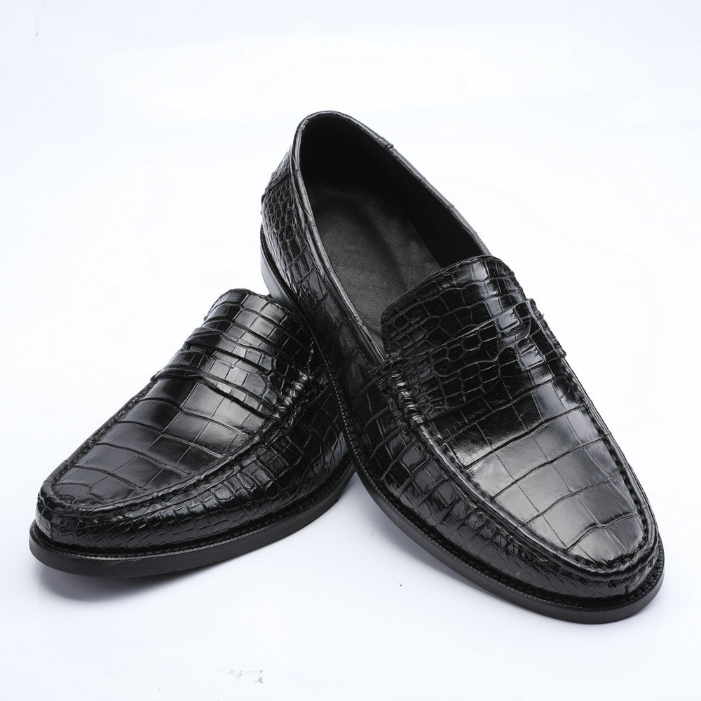 2023 New Crocodile Belly Skin Men's Leather Shoes Genuine Leather Moccasins Business Casual Shoes 
