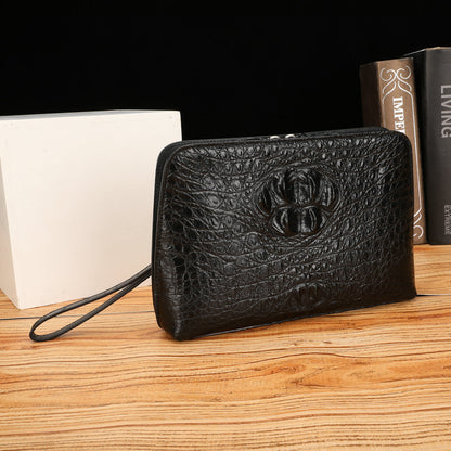 ワニ骨の皮 メンズハンドバッグ 本革 ビジネス カジュアル メンズバッグ