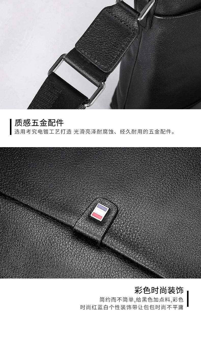 メンズショルダーバッグ 牛皮本革製 大容量 カジュアル男性用バッグ