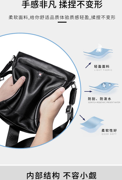 メンズショルダーバッグ 牛皮本革製 大容量 カジュアル男性用バッグ