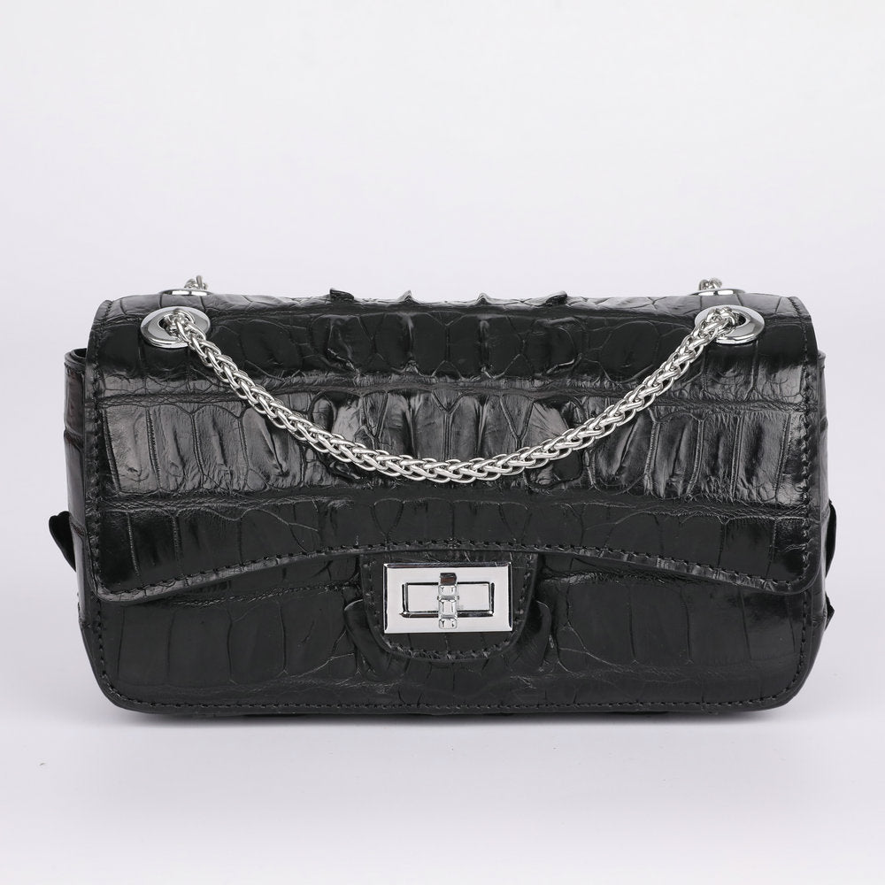 トランペット  レディース  チェーンバッグ  シャムワニ皮 斜めがけバッグ