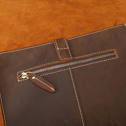 メンズ 財布牛皮本革製 レトロ 斜めがけショルダーバッグ  多機能大容量クラッチバッグ男性用ウォレット