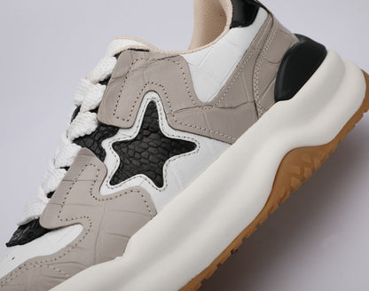Men's Crocodile Belly Skin Casual Shoes, Genuine Leather, Fashion, Thick Sole, Anti-Slip Sneakers, Men's Sports Shoes 