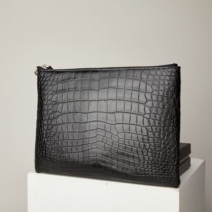 Siamese Crocodile Skin Men's Bag Genuine Leather Business Casual Handbag 