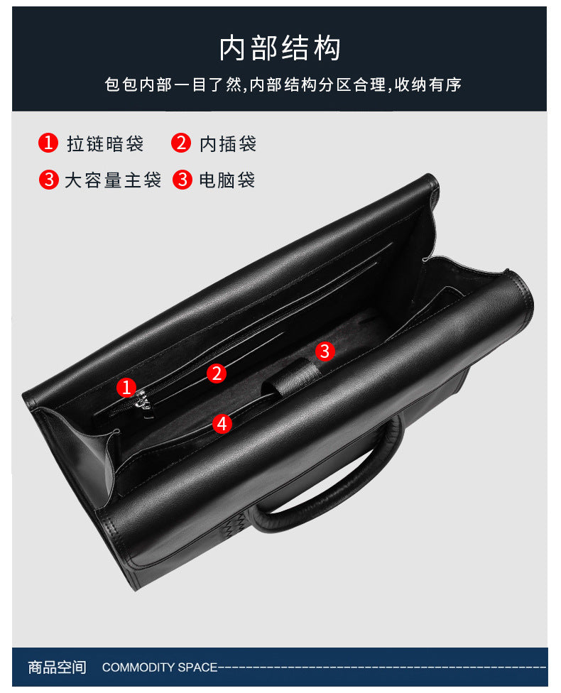 メンズハンドバッグ 本革製牛皮 ファッション ビジネス 大容量 ビジネス ブリーフケース パソコンバッグ 手編み メンズ手提げかばん