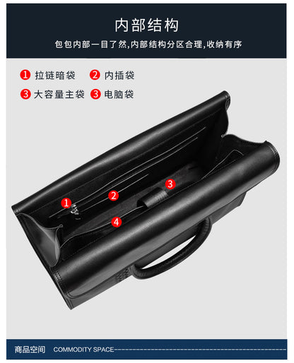 メンズハンドバッグ 本革製牛皮 ファッション ビジネス 大容量 ビジネス ブリーフケース パソコンバッグ 手編み メンズ手提げかばん