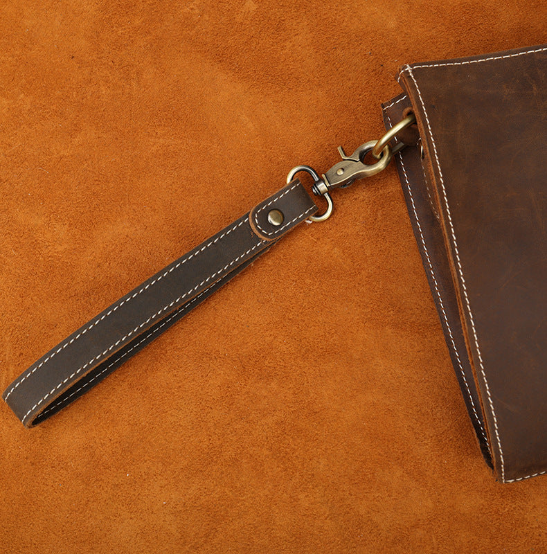メンズ 財布牛皮本革製 レトロ 斜めがけショルダーバッグ  多機能大容量クラッチバッグ男性用ウォレット