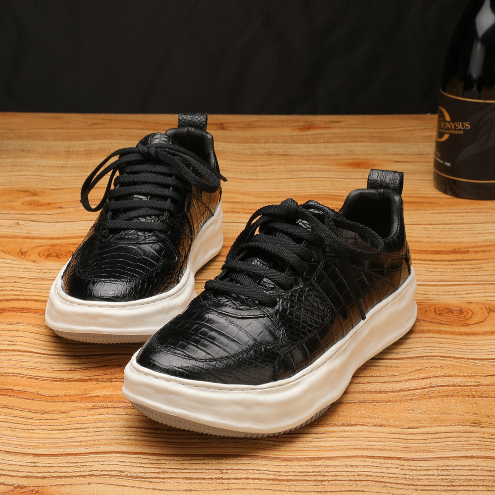ワニ腹の皮メンズ靴本革革靴	ファッションスポーツカジュアルシューズ