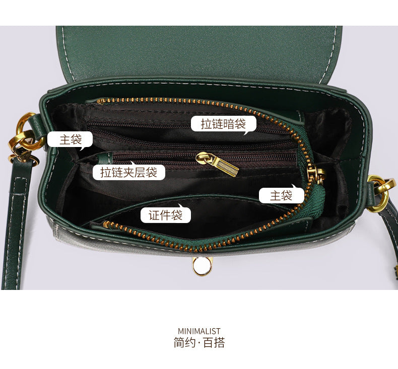 本革のレディースファッション シンプルな斜め掛けバッグトランペットバッグ牛革ショルダーバッグ.ポシェット