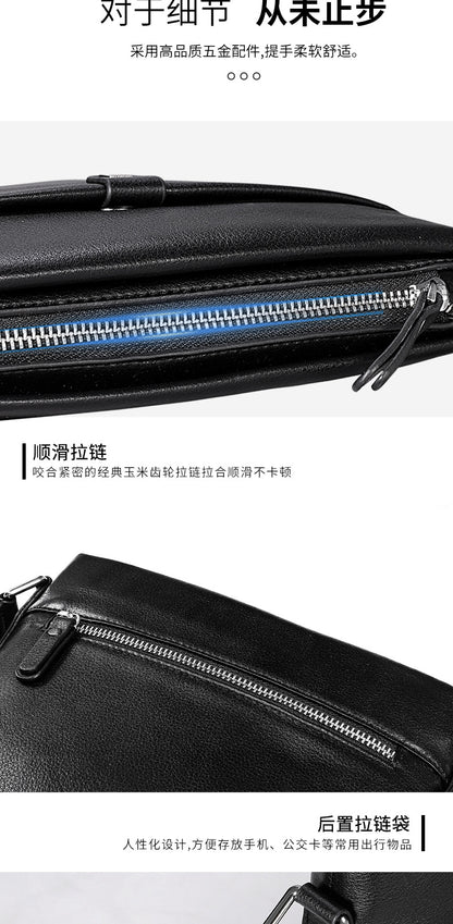 メンズショルダーバッグ 牛皮本革製 大容量 カジュアル男性用バッグ