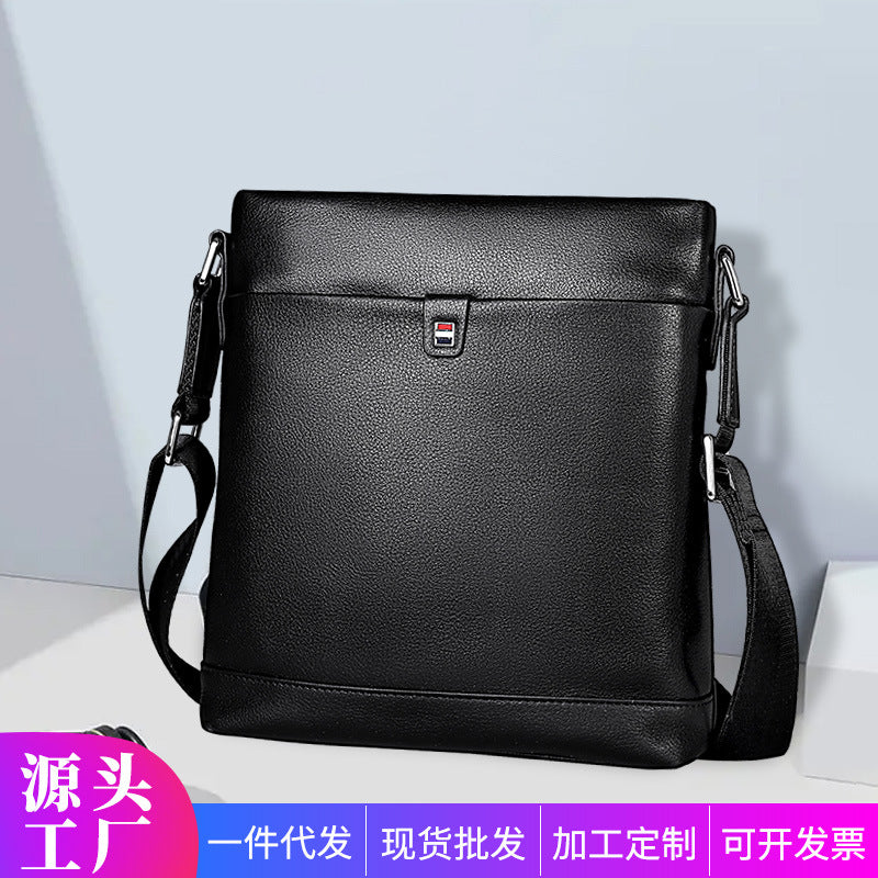 メンズショルダーバッグ 牛皮本革製 大容量 カジュアル男性用バッグ