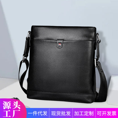 メンズショルダーバッグ 牛皮本革製 大容量 カジュアル男性用バッグ