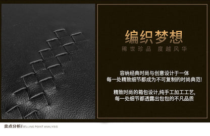 メンズハンドバッグ 本革製牛皮 ファッション ビジネス 大容量 ビジネス ブリーフケース パソコンバッグ 手編み メンズ手提げかばん